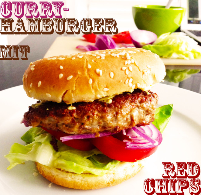 Curry-Hamburger mit Red Chips