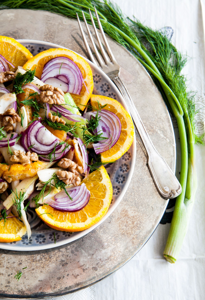 Fenchel-Salat mit Orangen und Walnüssen