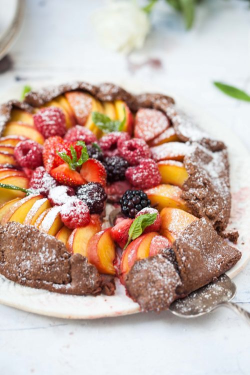 Bild für Pfirsich-Beeren Kakao-Galette