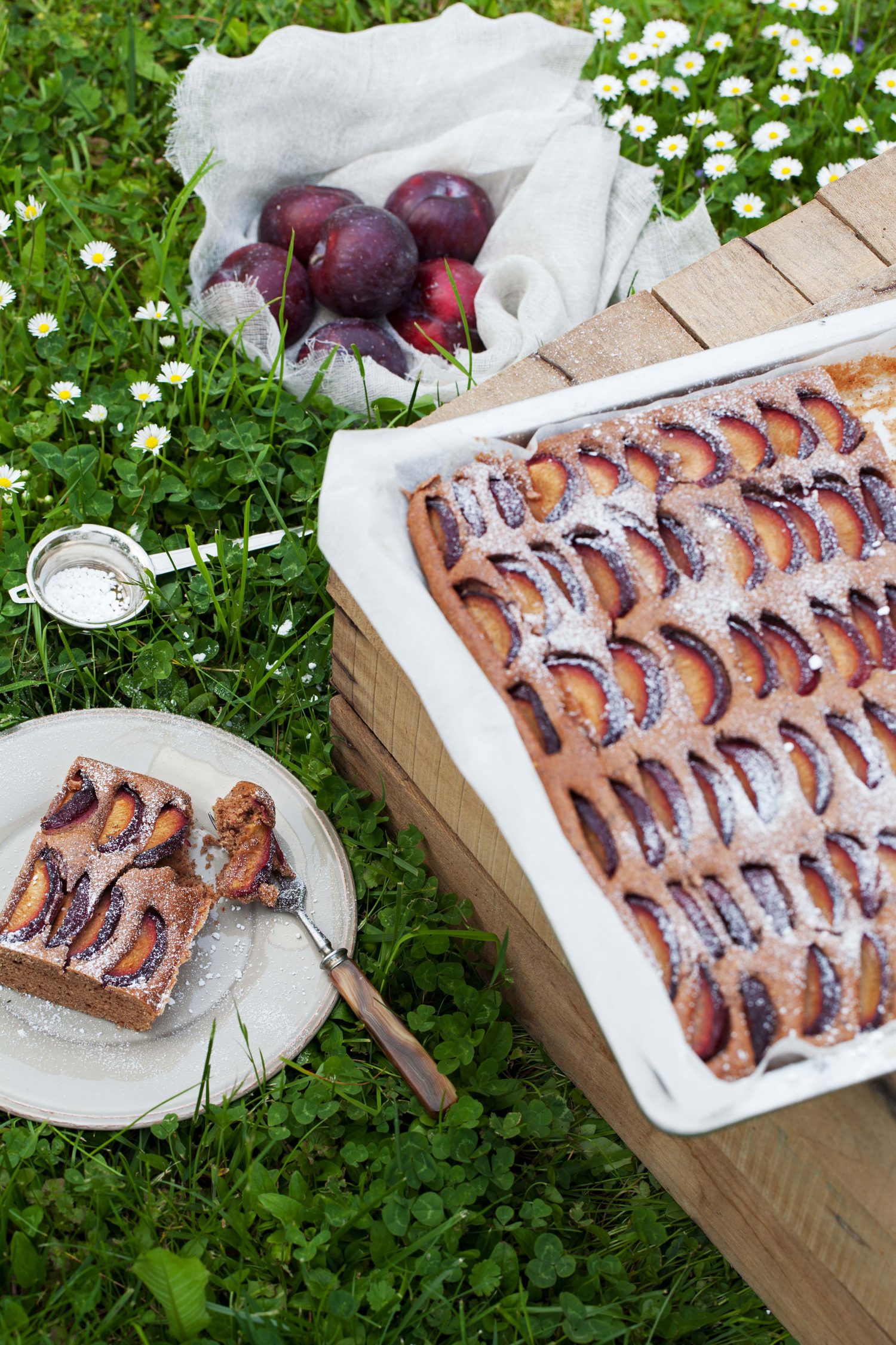 Nutty Plum Cake with Chocolate and Red Wine