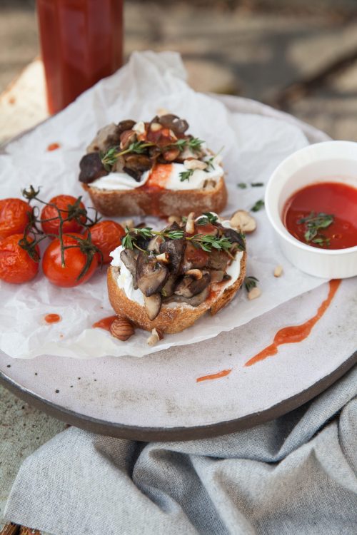 Bild für Pilz Bruschetta mit Fruchtsaft