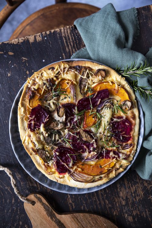 Bild für Kürbis-Rote Rübe Pizza mit Bergkäse