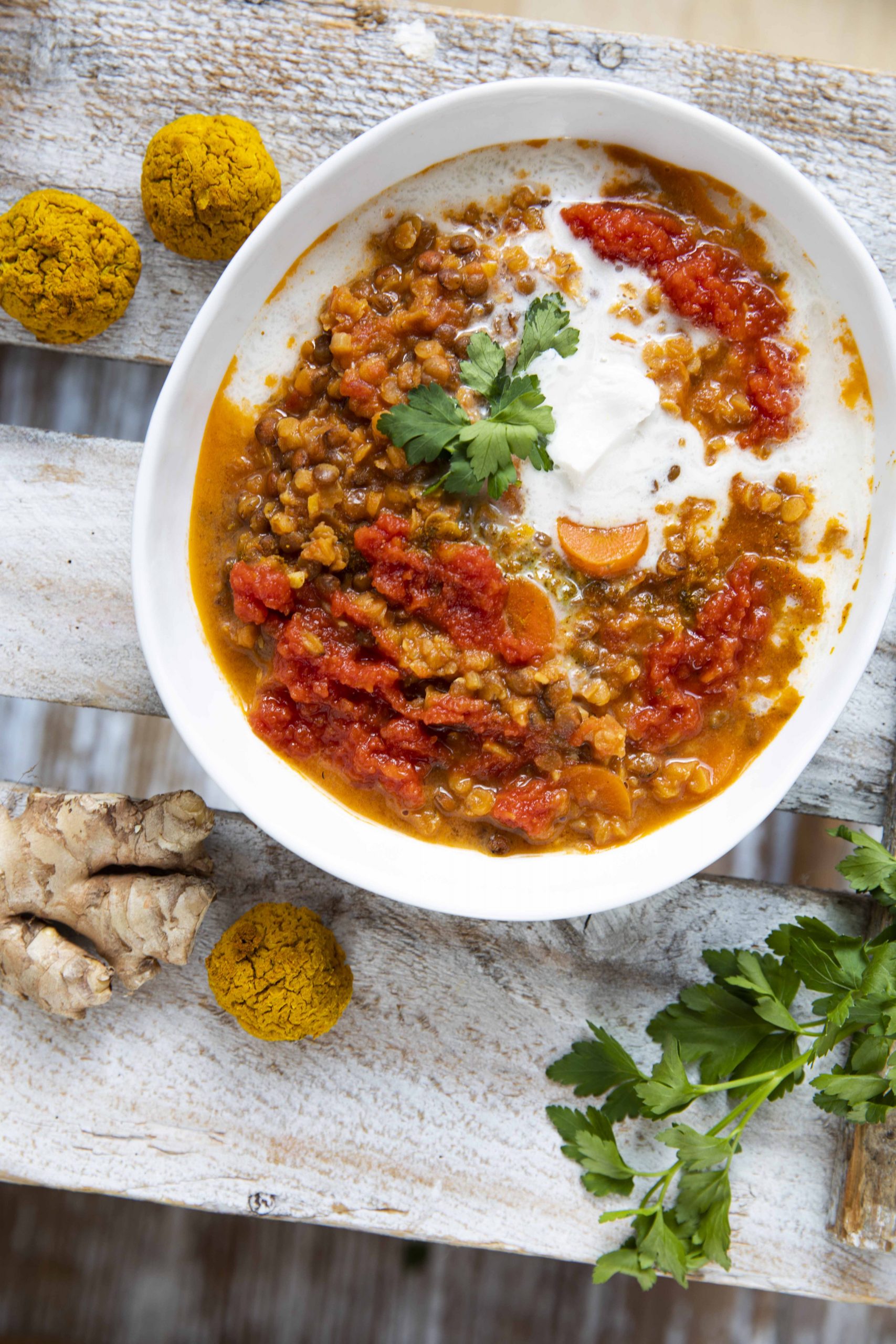 Linsen-Dal mit Curry Falafel - Foodtastic
